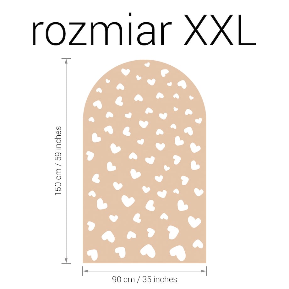 Naklejka na ścianę łuk beżowy - serca XXL