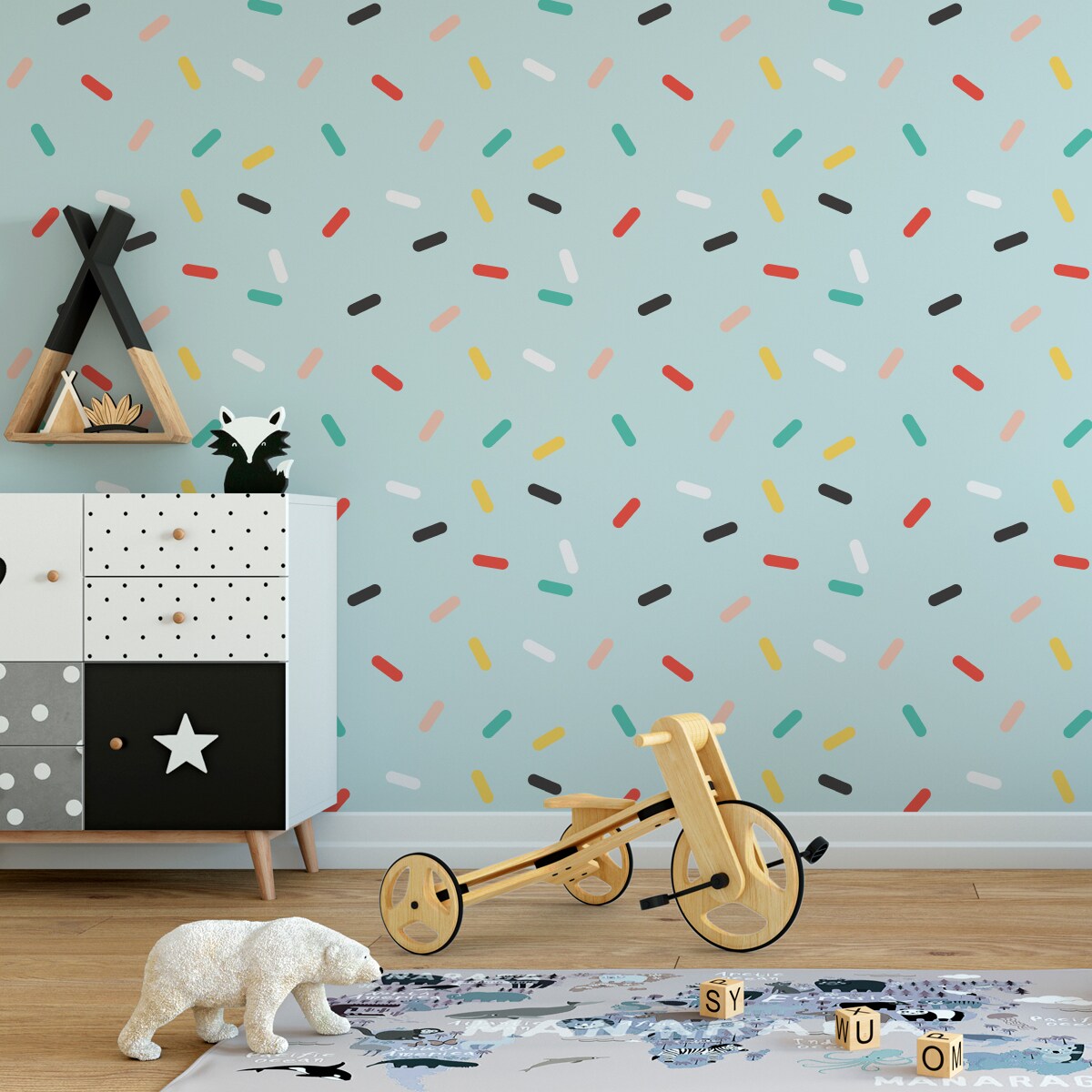 Tapeta Dla Dzieci KOLOROWE Wzorki