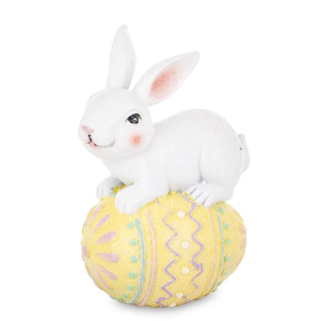 Dekoracja - króliczek na żółtej pisance 15x11,5x8,5 cm BIELACZEK - III