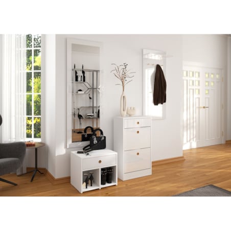 Biała Szafka Mirage z szufladą / wysoki połysk / szer. 54 cm