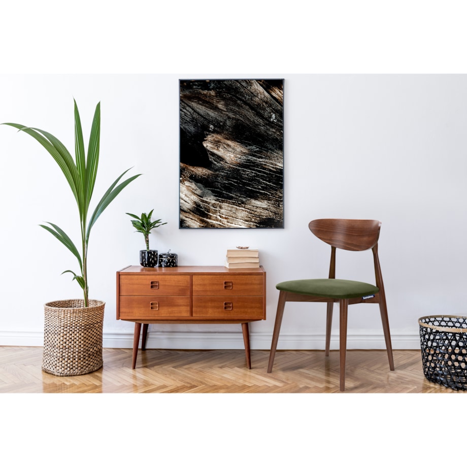 KONSIMO RABI drewniane krzesła 2 sztuki orzech zielony welur