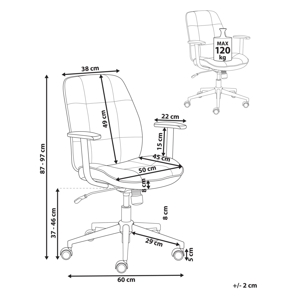 Krzesło biurowe Obrotowy CARLTON Szary