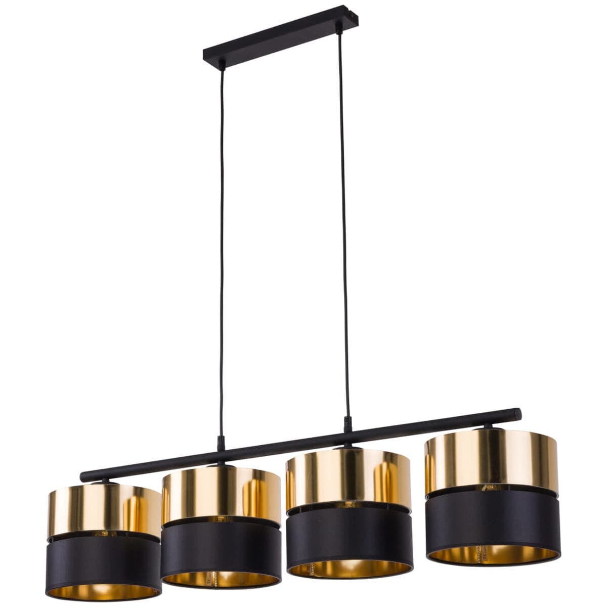 Wisząca lampa nad stół Hilton 4342 TK Lighting z abażurem czarna złota