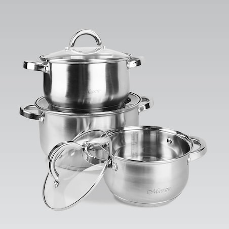 Zestaw garnków garnki komplet 6-ele 1.5L / 3L / 5L MAESTRO