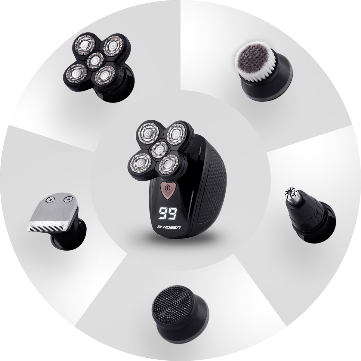 Golarka męska maszynka trymer do brody włosów 5w1 Berdsen