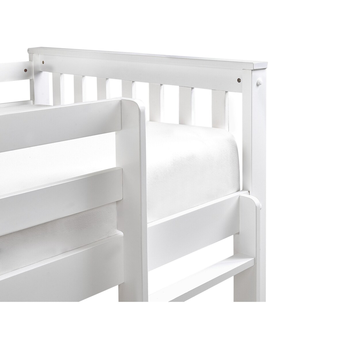 Łóżko piętrowe drewniane 90 x 200 cm białe LAZER