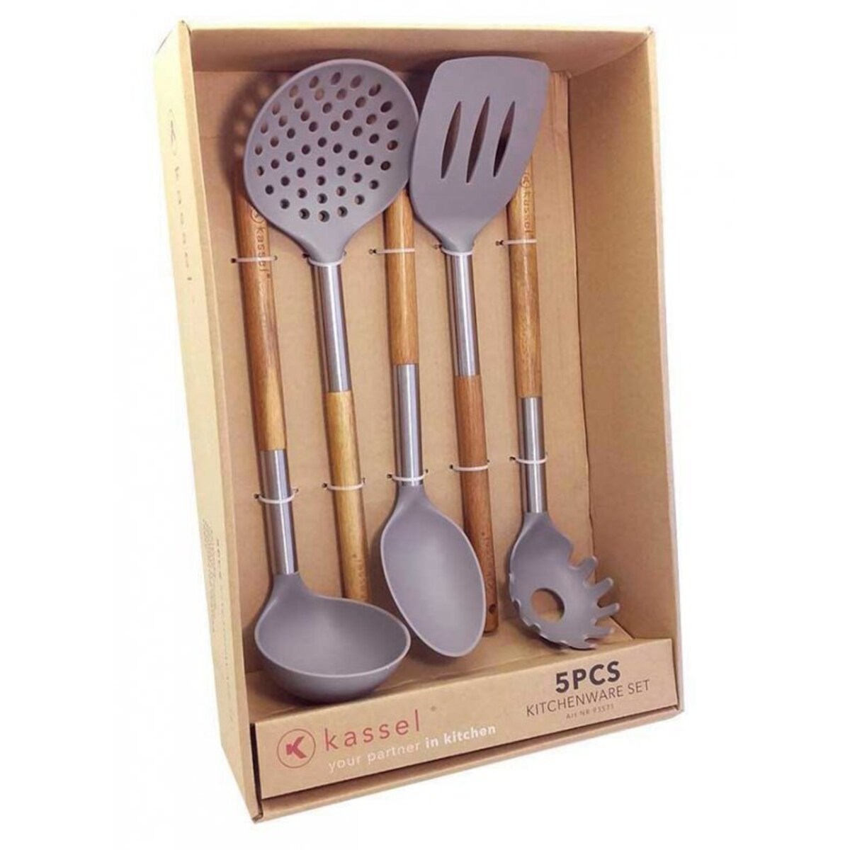 5 Elementowy Zestaw Akacjowych Przyborów Kuchennych Kassel 93571