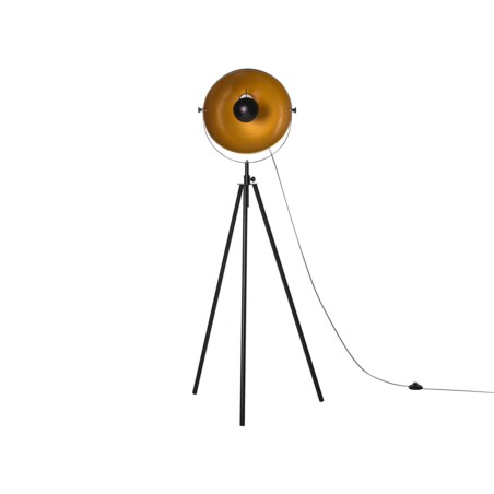 Lampa podłogowa metalowa czarno-złota THAMES