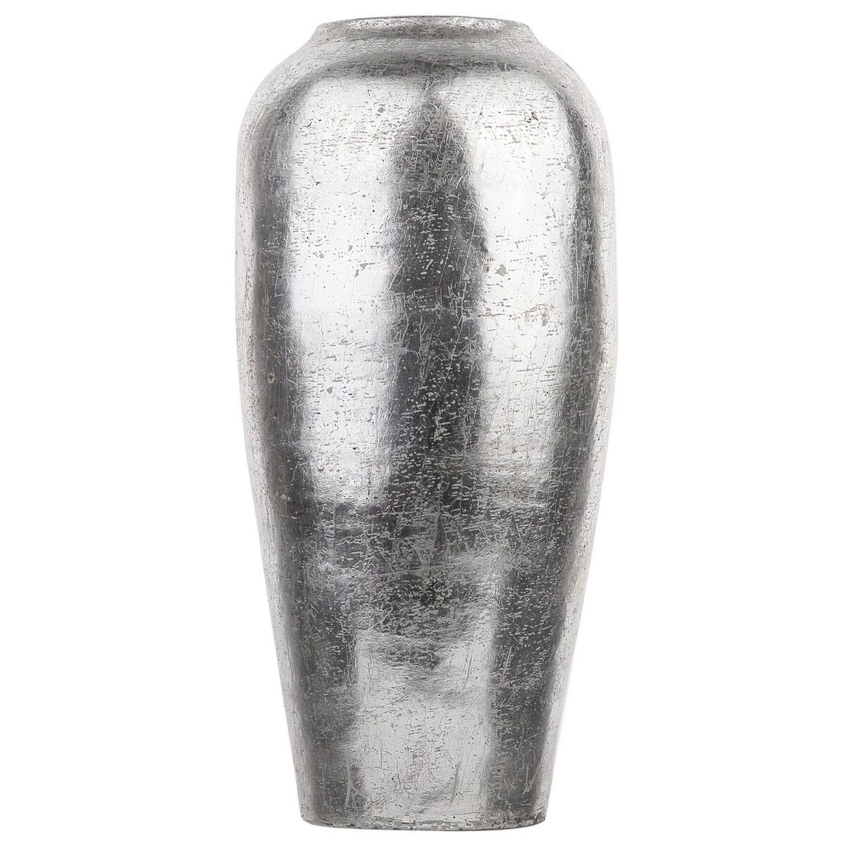 Wazon dekoracyjny z terakoty srebrny LORCA