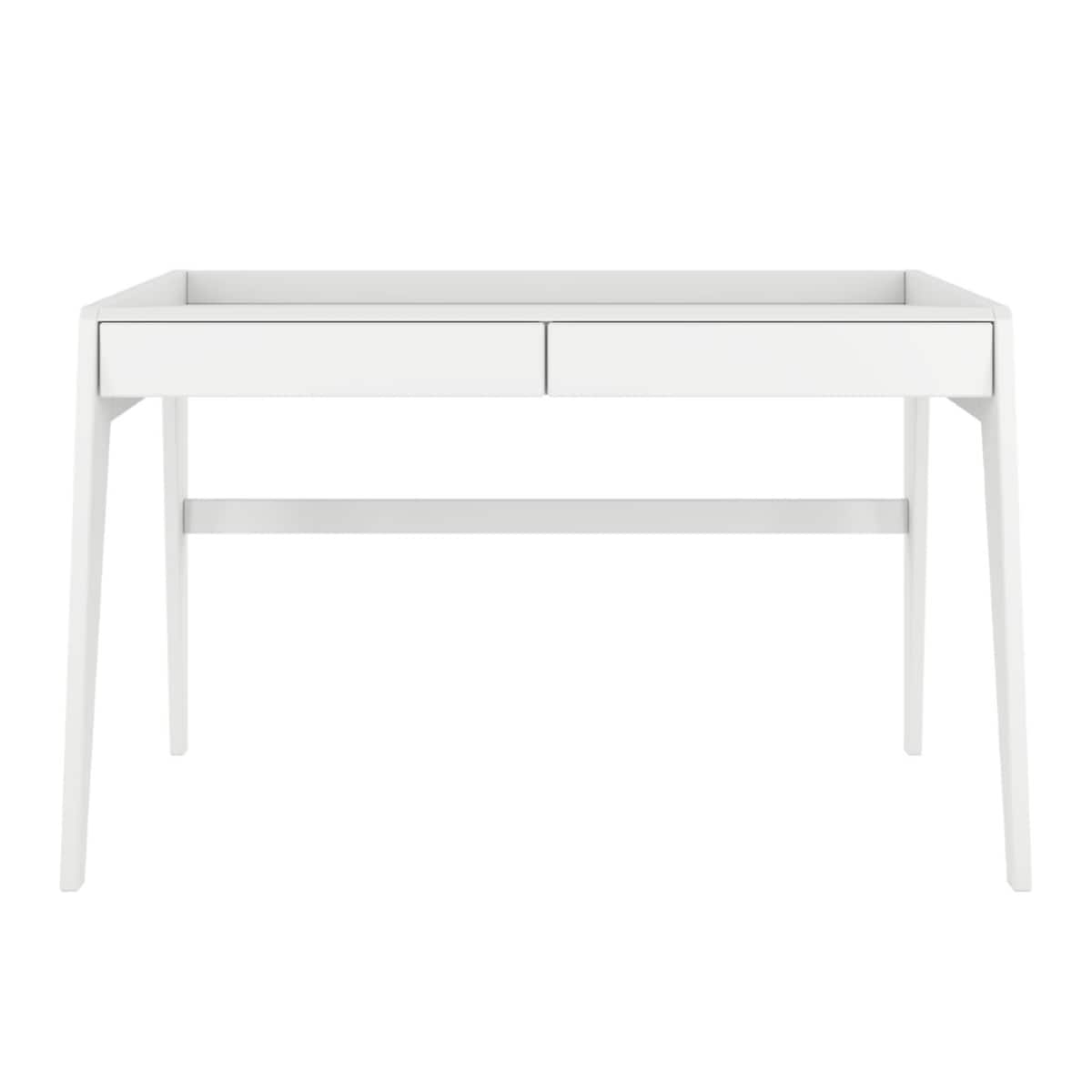 Drewniane bukowe biurko / toaletka z szufladami Visby LISA / kolor biały ral