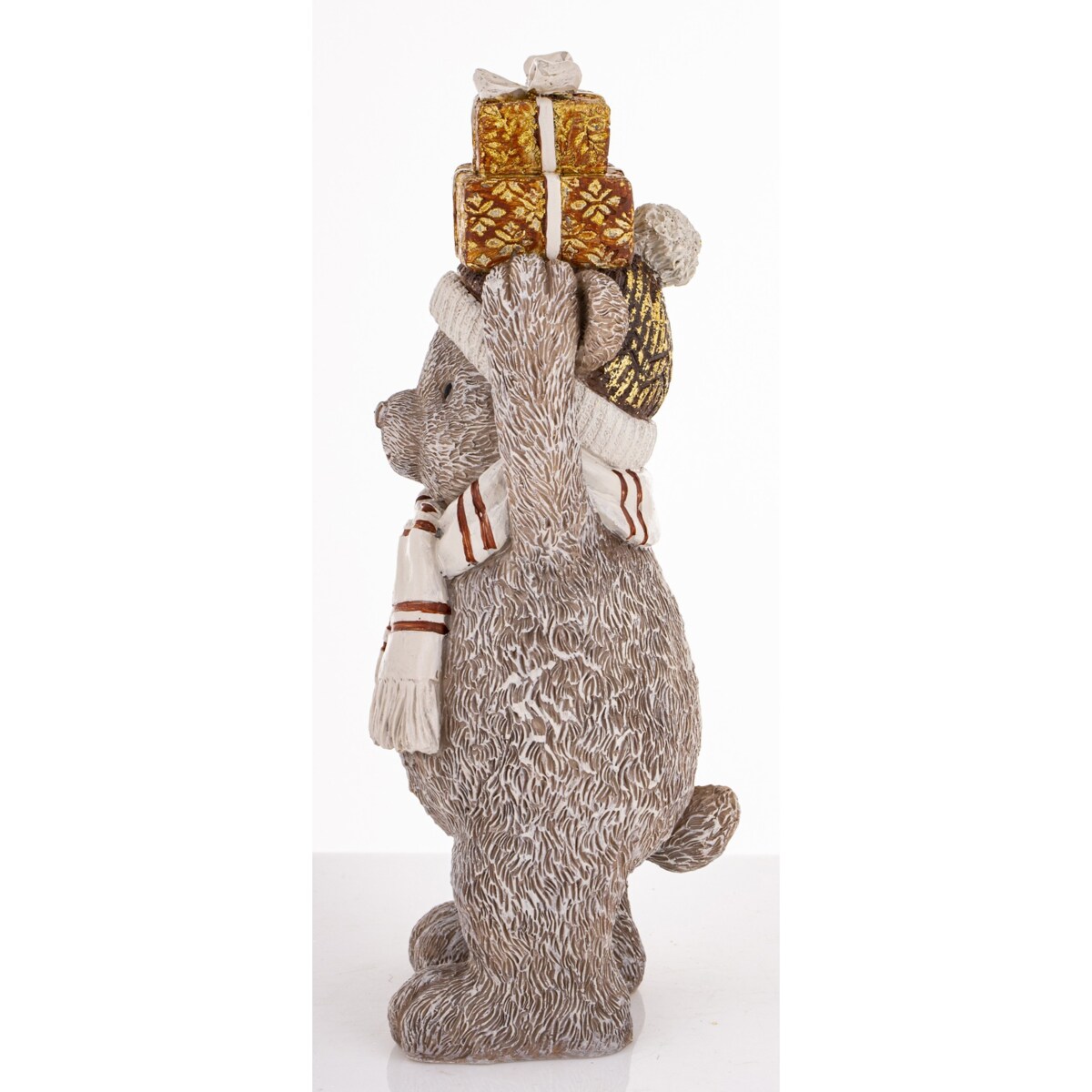 Figurka świąteczna - szary Miś 22x7,5x8 cm CAPELLO z pudełkami