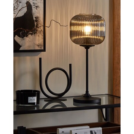 Lampka stołowa metalowa czarna TOSNA