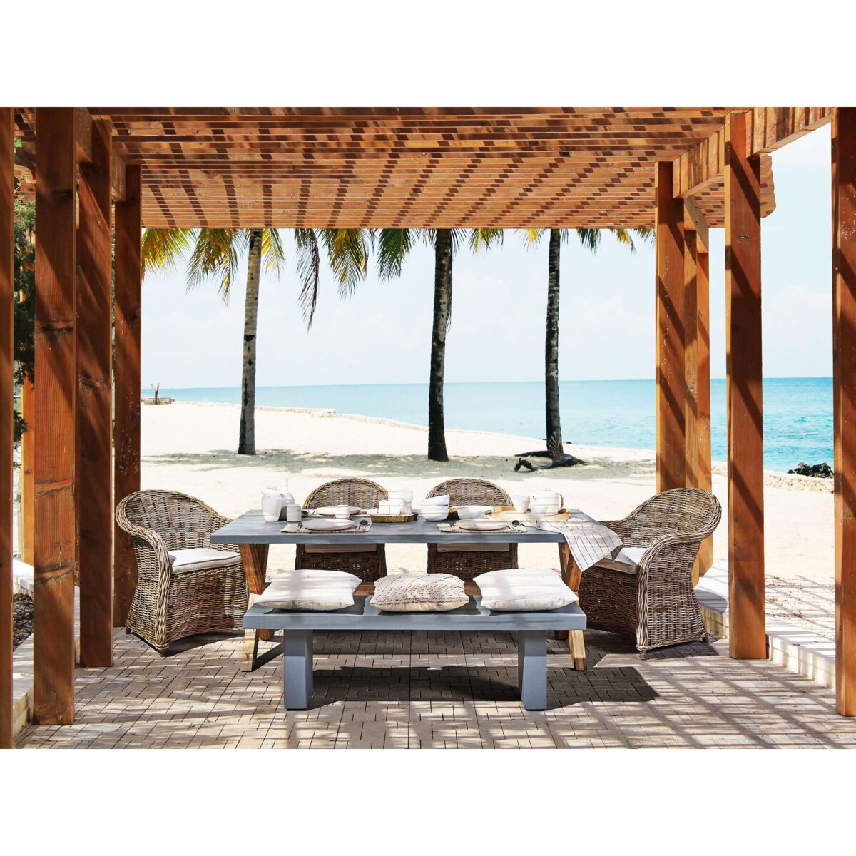 Fotel ogrodowy rattanowy naturalny SUSUA