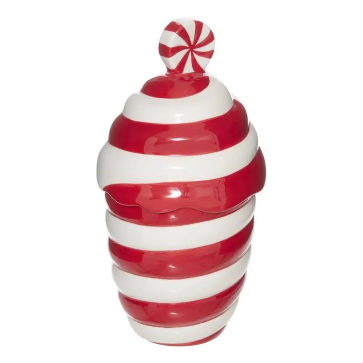 Pojemnik z dolomitu czerwono-biały Candy, 22x11 cm