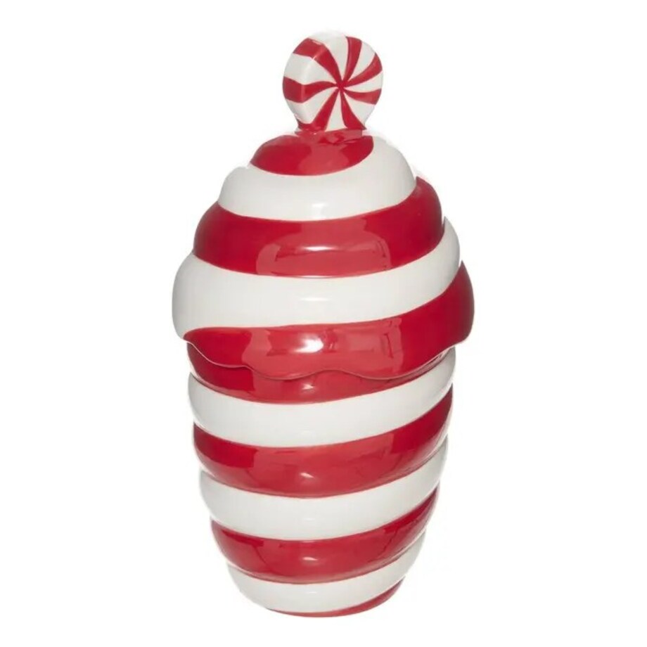 Pojemnik z dolomitu czerwono-biały Candy, 22x11 cm