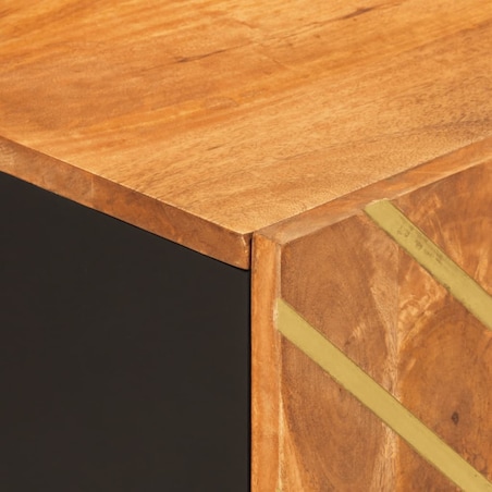 vidaXL Szafka pod TV, brązowo-czarna 105x33,5x46 cm, lite drewno mango