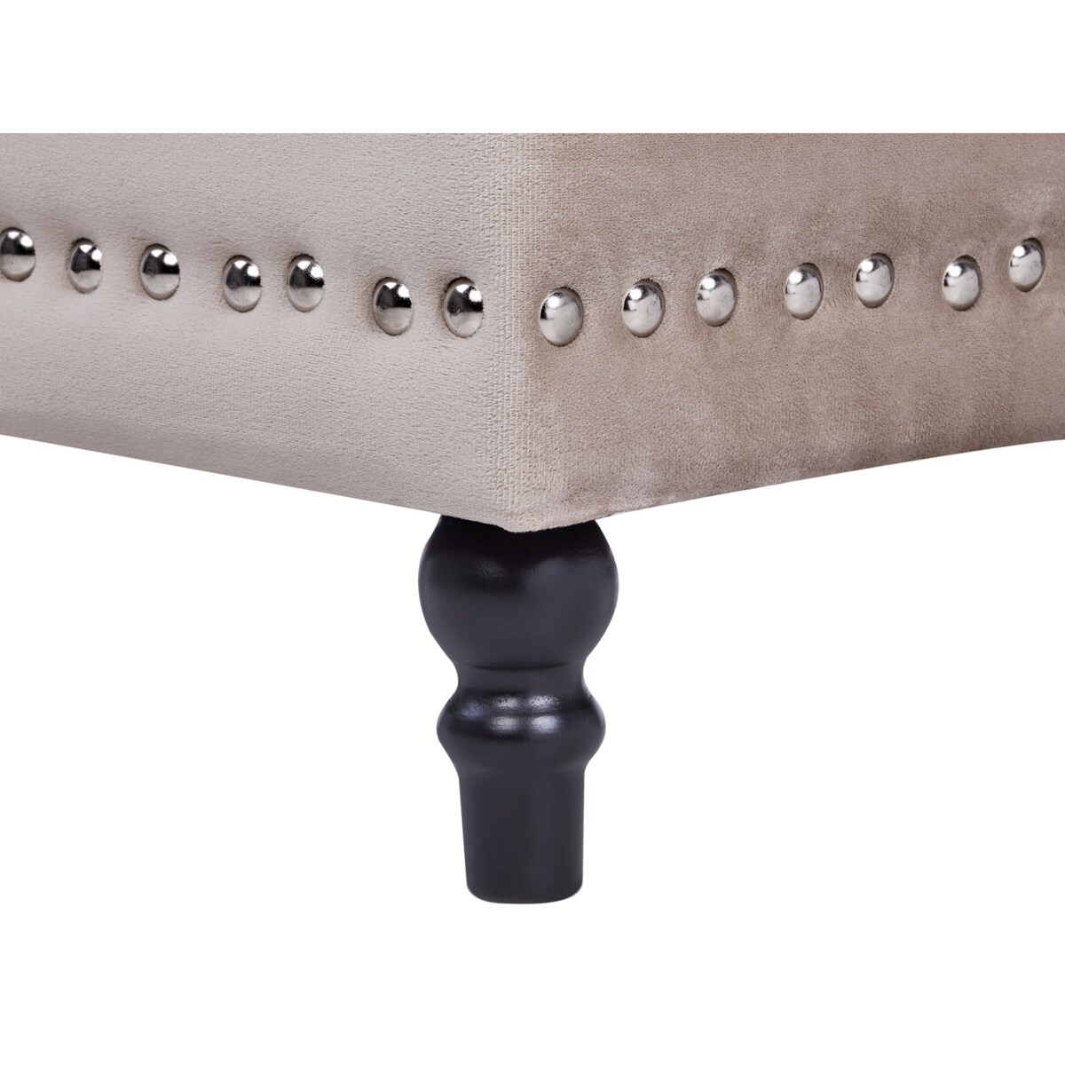 Puf ze schowkiem welurowy 37 x 37 x 40 cm beżowy LORETTO