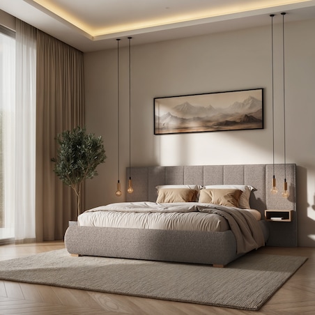 Mesonica Łóżko Fioro, paski brązowe, 180x200