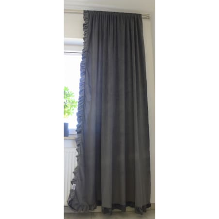 Zasłona Na Okno Okna Z Falbanką Do Salonu Sypialni 150X250 Cm Grafit