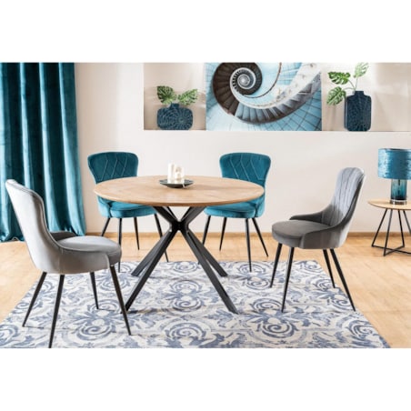 Stół okrągły ASTER 120x120 dąb/czarny