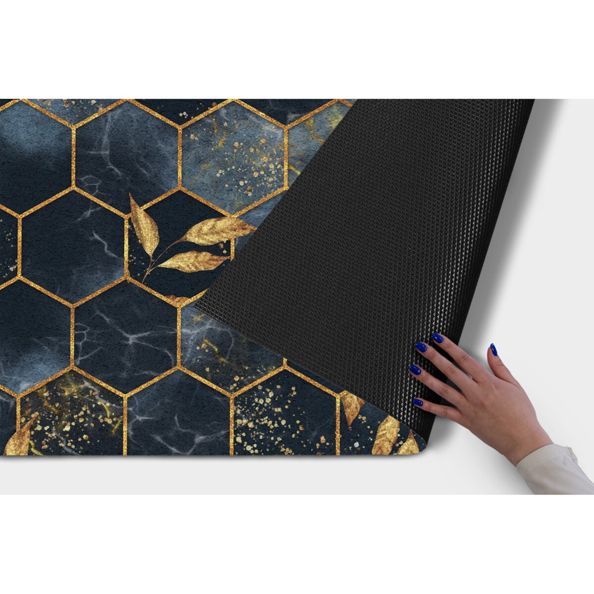 Wycieraczka zewnętrzna XXL Złote sześciokąty 150x100cm