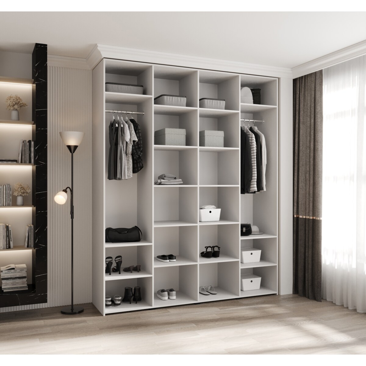 Szafa czterodrzwiowa Como 2 200 gł.50 biały+złoty