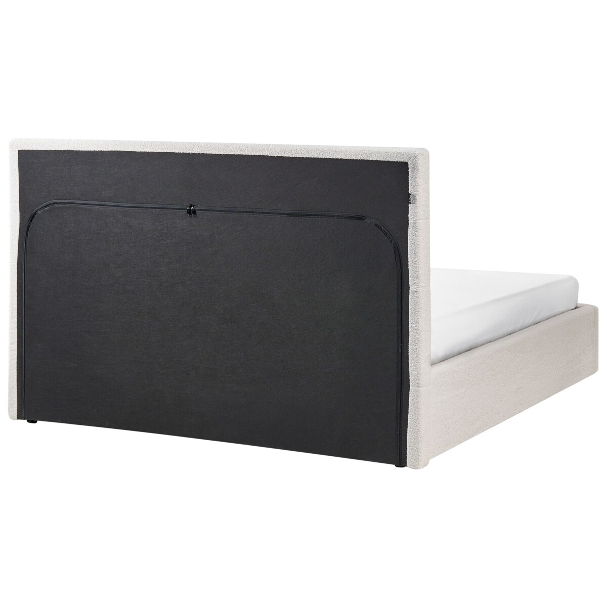 Łóżko z pojemnikiem Boucle LORIENT 160 x 200 cm Złamana biel