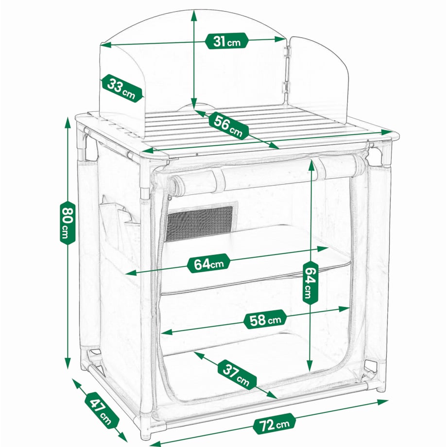 KUCHNIA TURYSTYCZNA SZAFKA stół składany ogrodowy torba KEMPINGOWY stolik