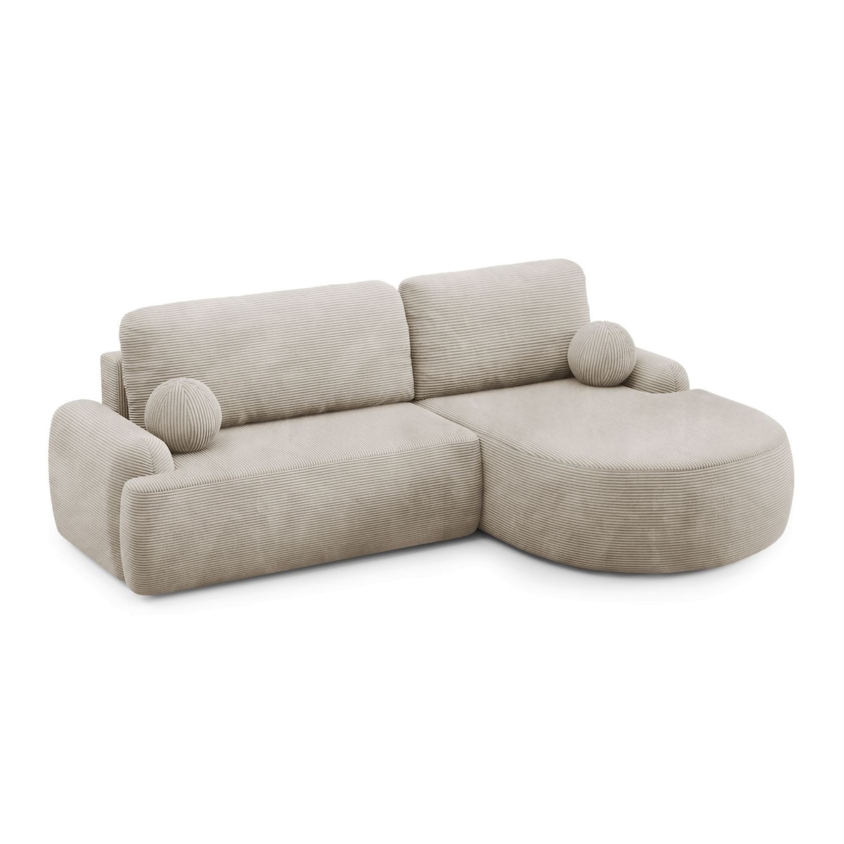 Zaokrąglony narożnik CLEO II z funkcją spania, wersja prawa, Poso 100