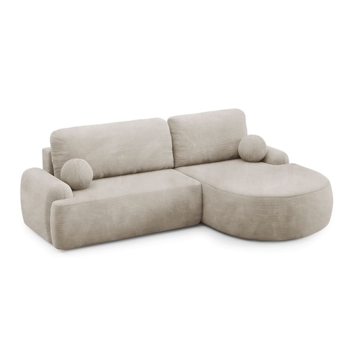 Zaokrąglony narożnik CLEO II z funkcją spania, wersja prawa, Poso 100