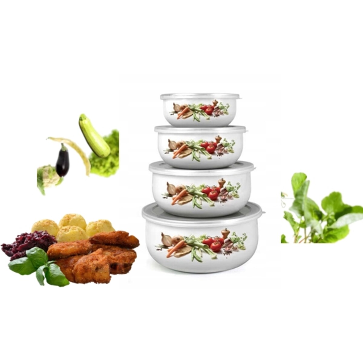 MISKI SALATERKI do lodówki piknik święta na jedzenie prezent pracy box 4szt