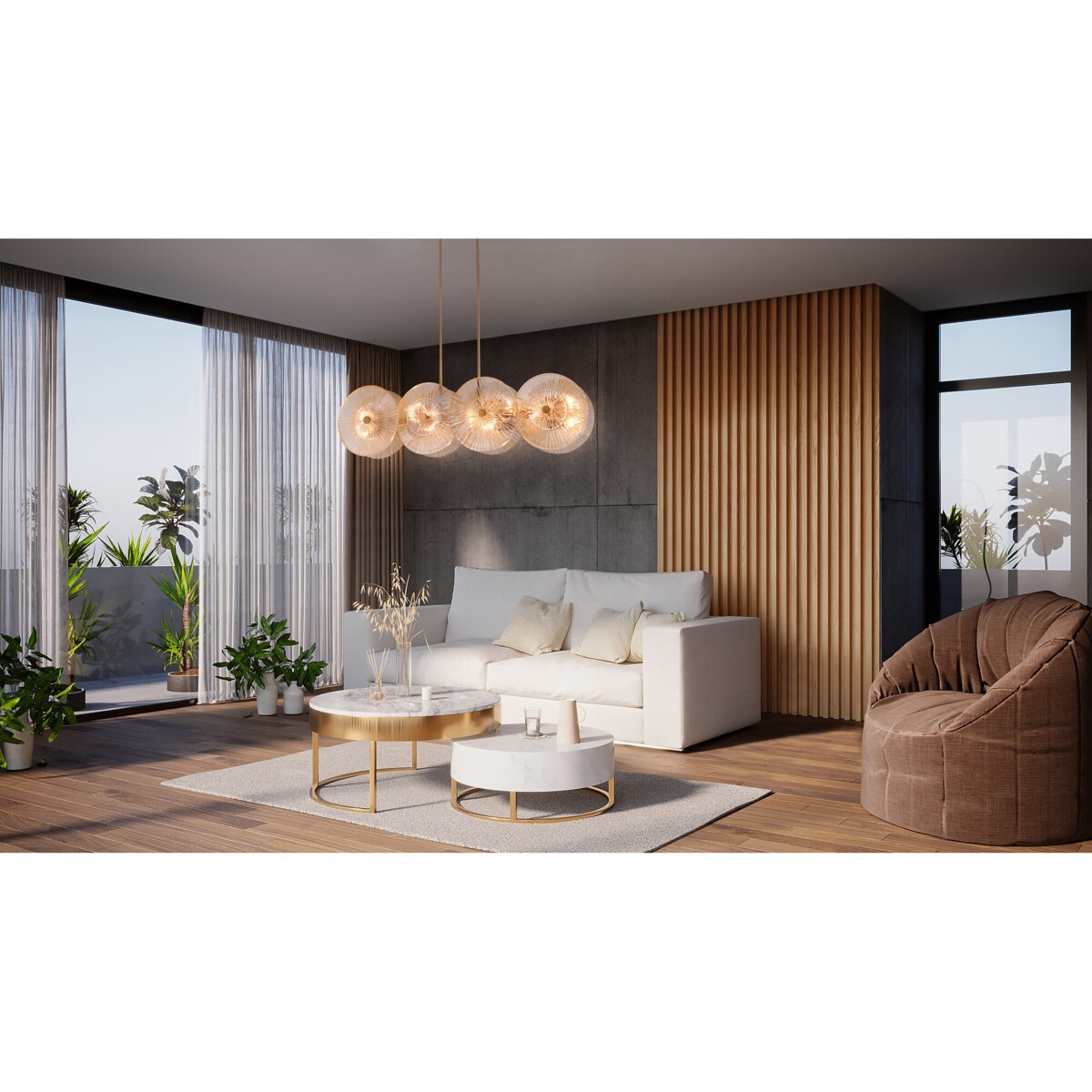 Lampa zwisowa Aster MOD007PL-08G1 koła balls złote