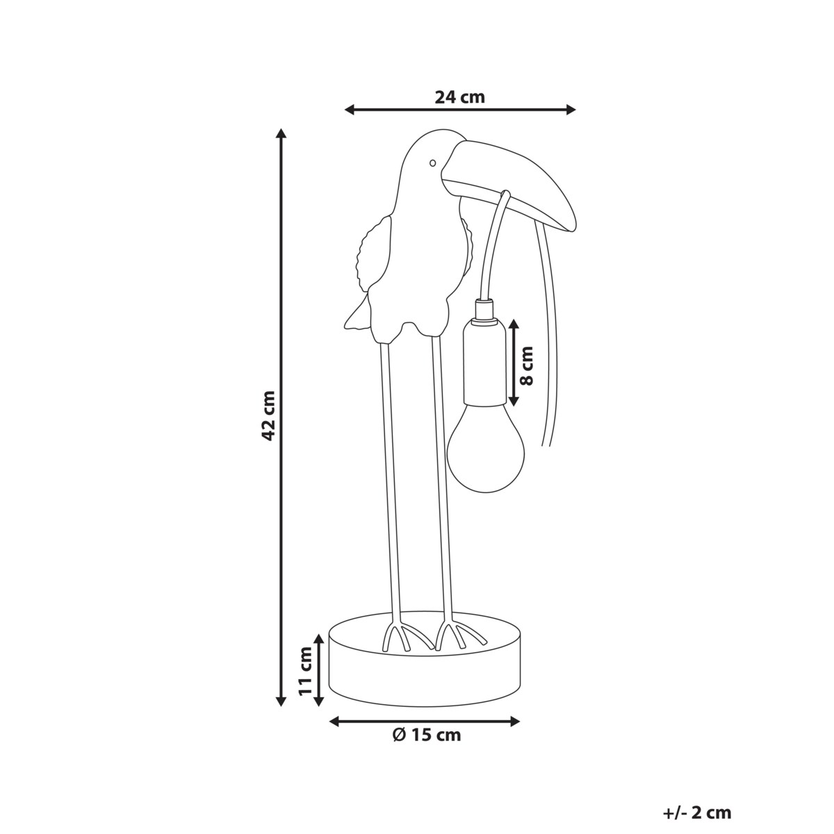 Lampa stołowa Tukan ARACARI Złoty