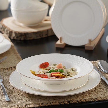 VILLA ITALIA Serwis obiadowy porcelanowy na 6 osób ROMA GOLD