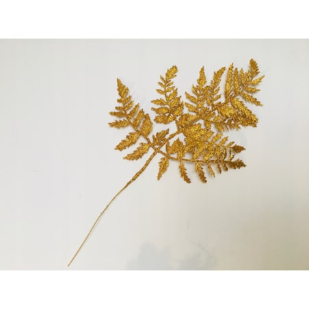 LIŚĆ paprotka brokatowy złoty GAŁĄZKA do dekorowania stroika święta choinka