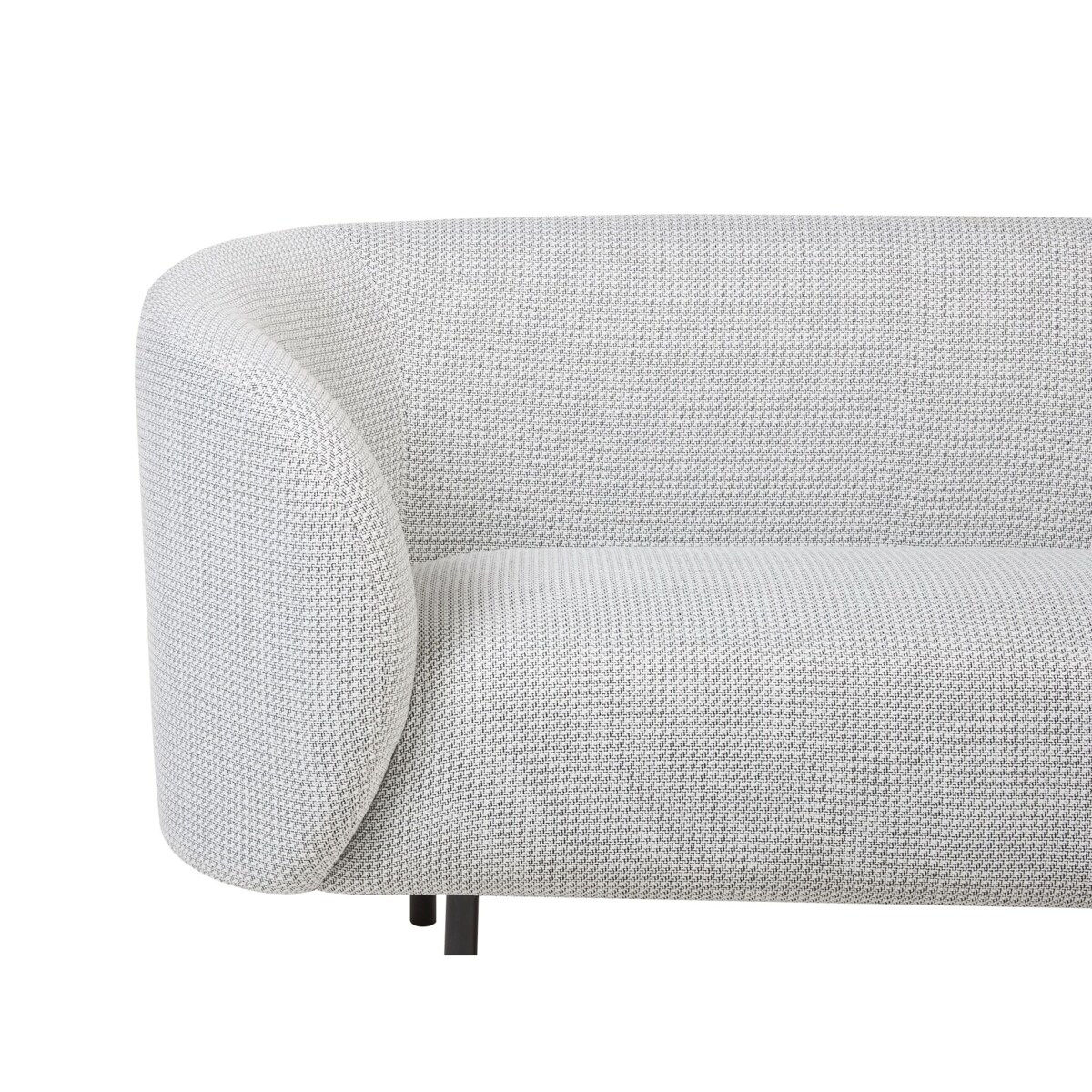 Sofa dwuosobowa tapicerowana czarno-biała LOEN