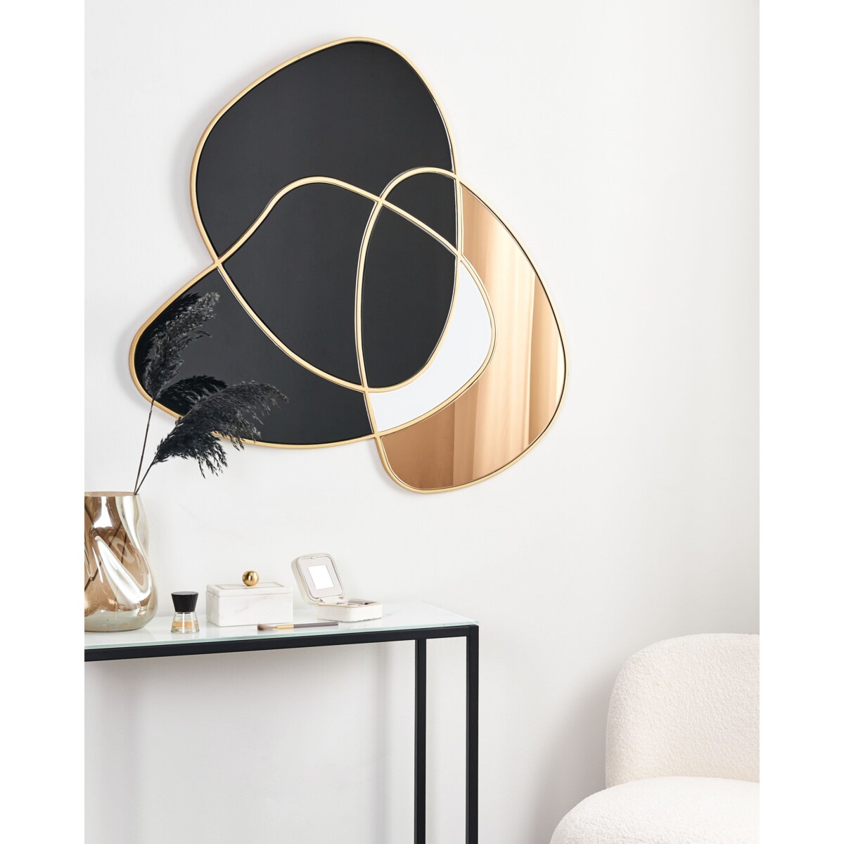 Lustro ścienne TAILLY 99 cm 89 cm Czarny