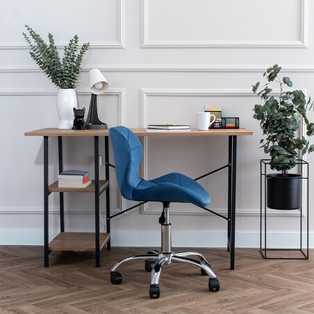 Krzesło biurowe obrotowe regulowane welurowe pikowane