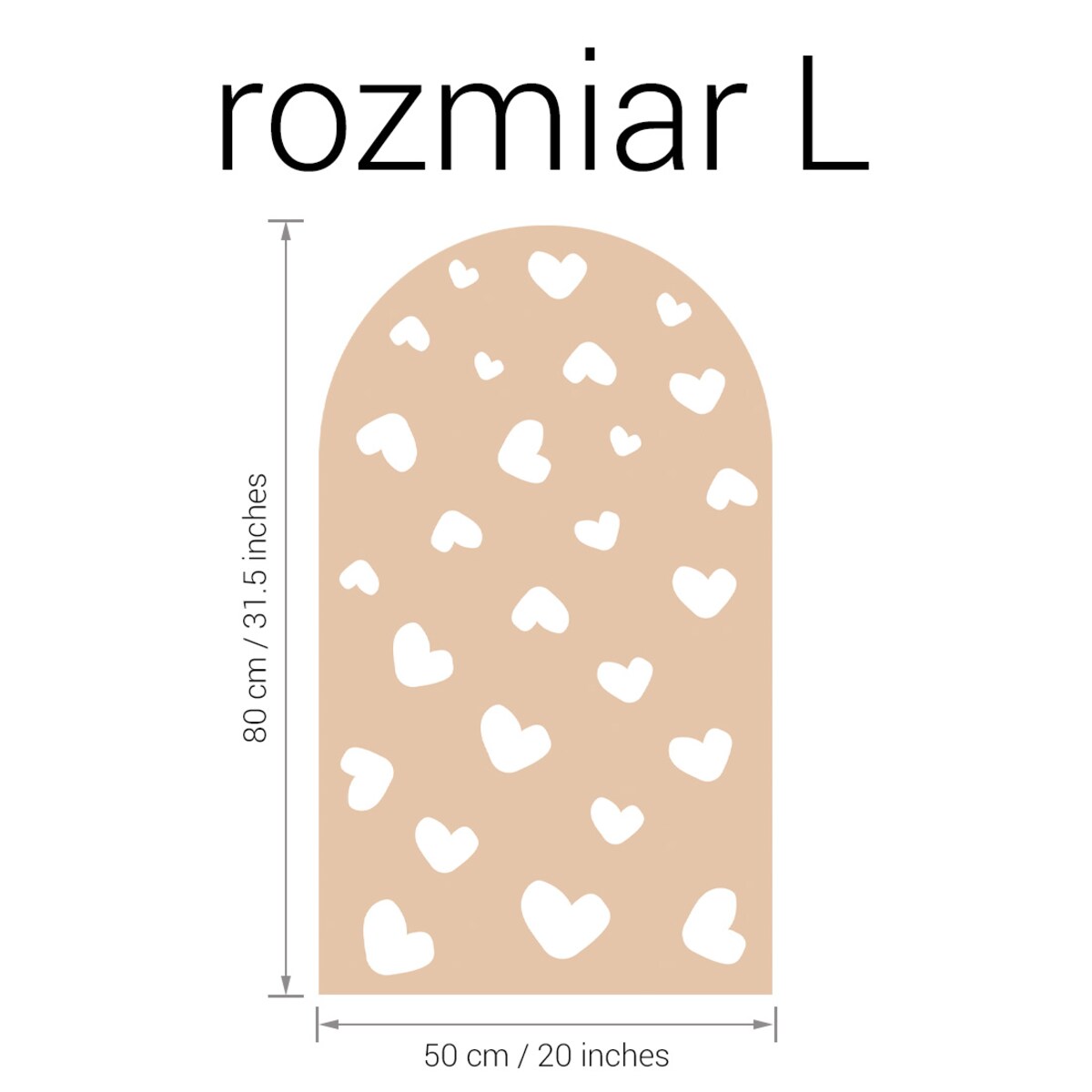 Naklejka na ścianę łuk beżowy - serca L