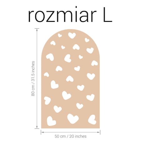 Naklejka na ścianę łuk beżowy - serca L