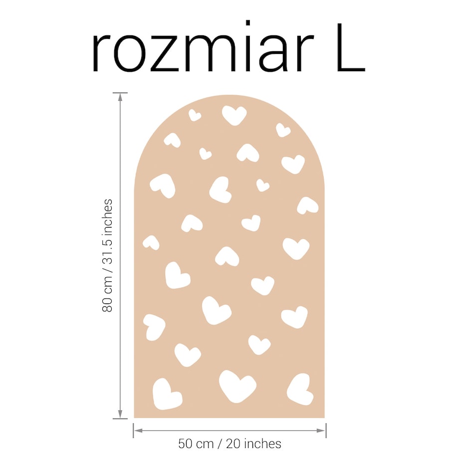 Naklejka na ścianę łuk beżowy - serca L