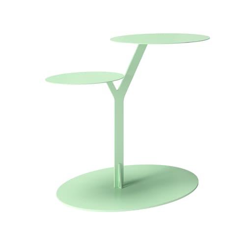 Stolik metalowy dwa blaty, kolor pudrowa zieleń