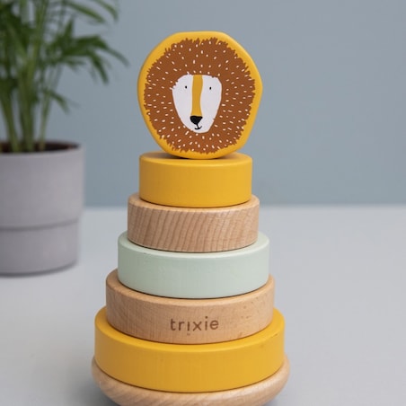 Drewniana zabawka piramida - Lew