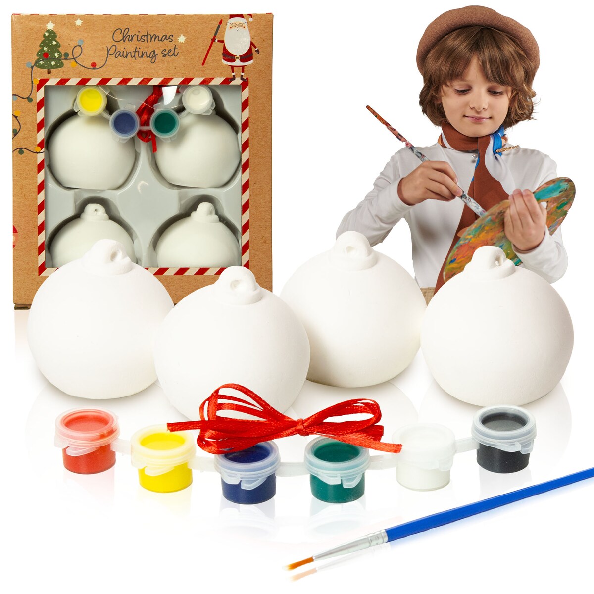 Bombki Do Malowania Dla Dzieci Świąteczne Boże Narodzenie 4 Szt