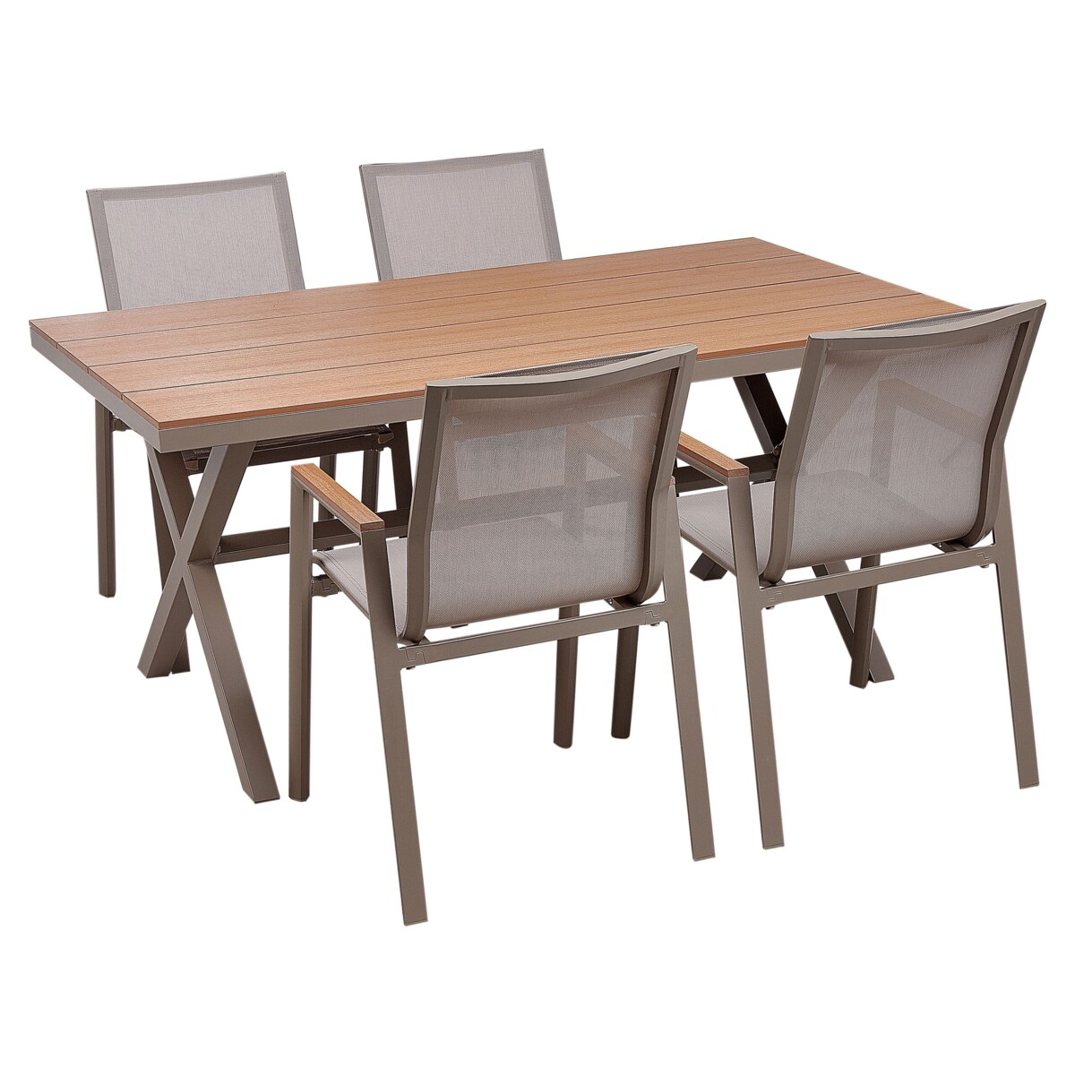 Zestaw ogrodowy dla 4 osób TIANO Metal Szary