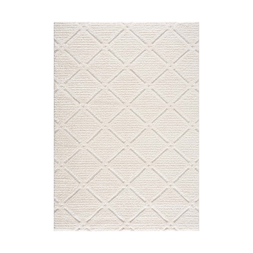Dywan z efektem high low geometryczny romby Focera 29970 Krem 160x230