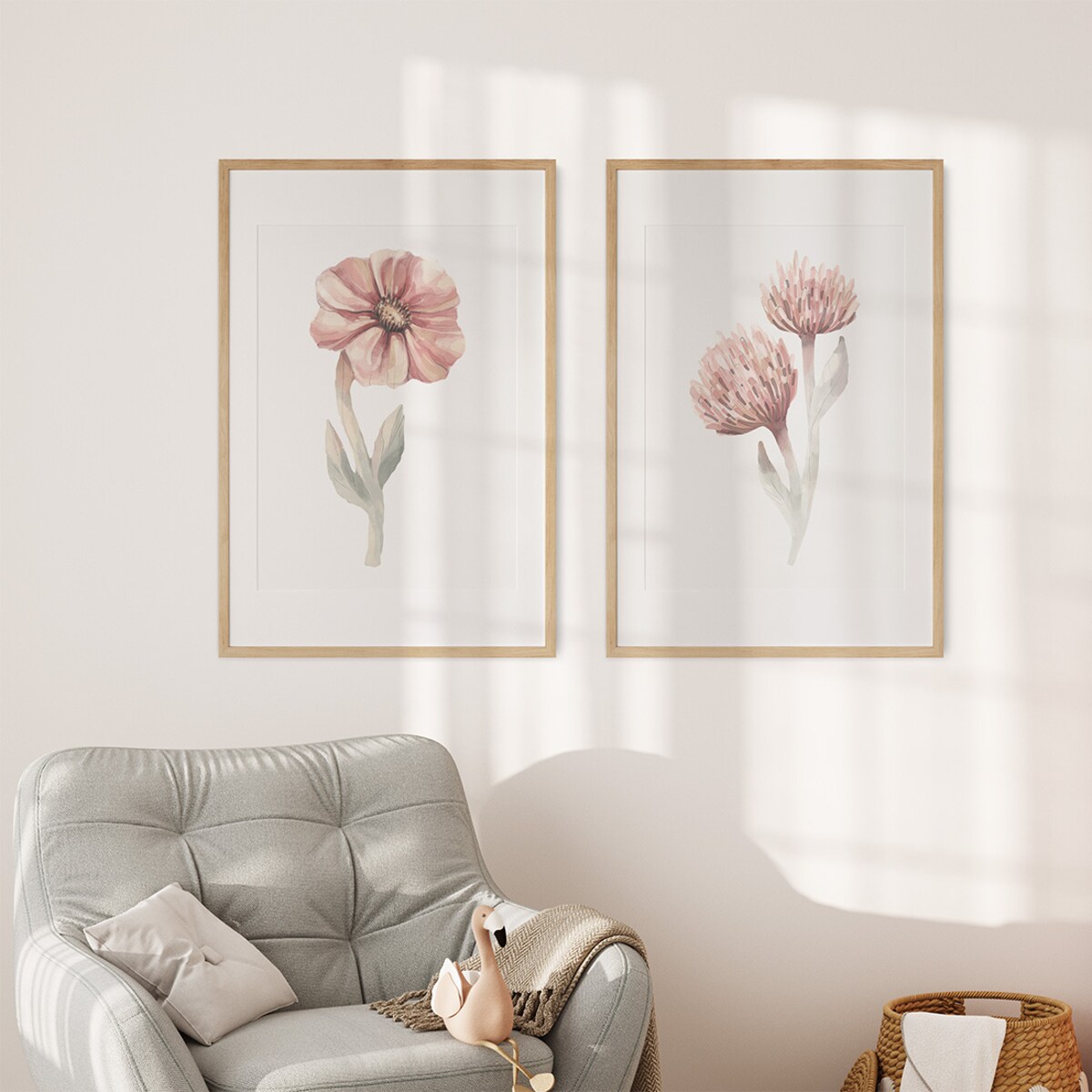 2 x plakat da dzieci | kwiaty zestaw 2 30x40