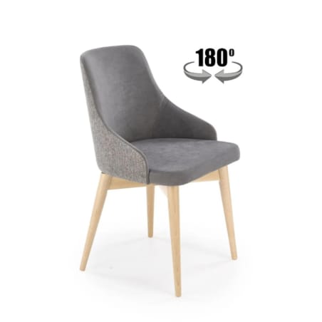 Krzesło tapicerowane MALAGA szare obracane