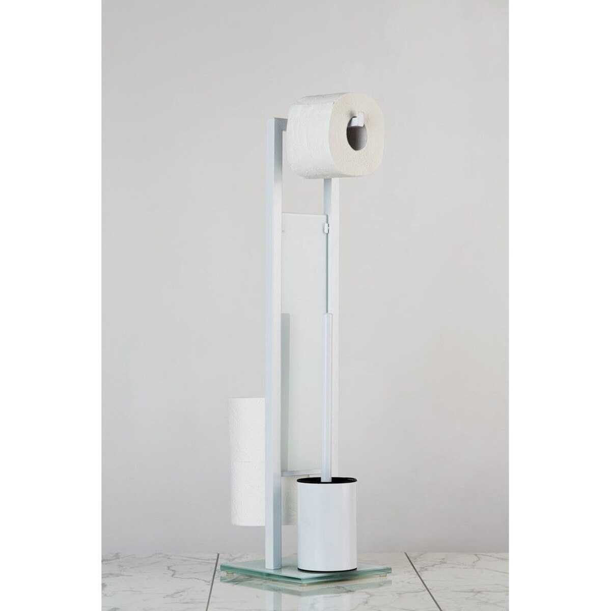 Stojak na papier toaletowy i szczotkę do WC, RIVALTA WHITE - 3 w 1 , WENKO