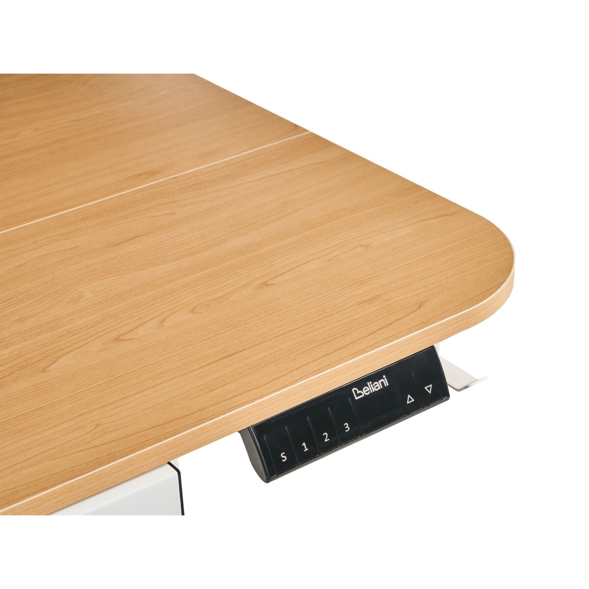 Biurko regulowane elektrycznie WILBANKS Jasny brąz/ biały 120 cm 60 cm Z portem USB